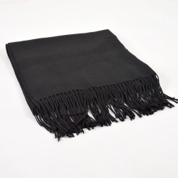 Čierny Zimný Šál 180x64cm Kašmírový (Imitated Cashmere)