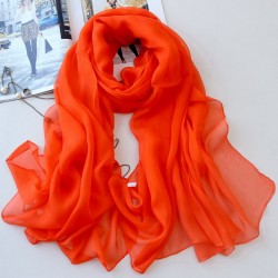 Oranžová Hodvábna Šatka 200x140cm ORANGE Momme 6